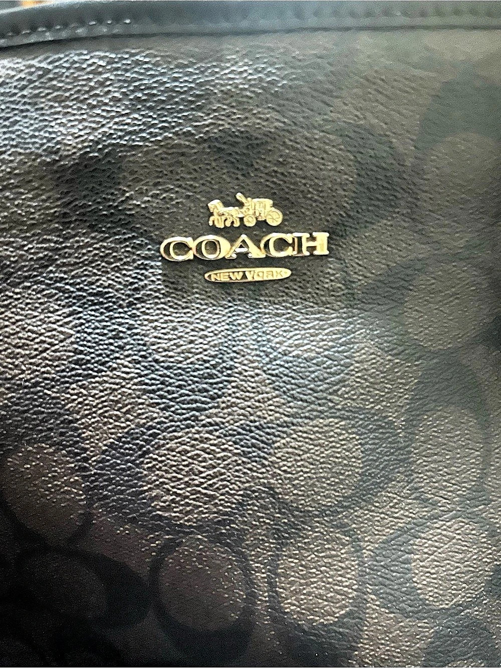 Coach City Zip Tote in Signature Canvas Brown & Black